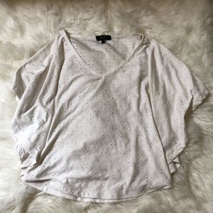 Size S Flowy patterned stitch top w/ loose sleeves